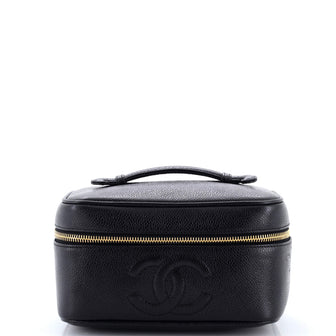 Chanel Vintage Timeless Cosmetic Case Caviar Medium