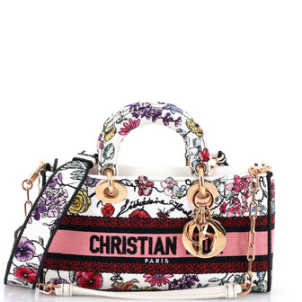Christian Dior Lady D-Joy Bag Embroidered Canvas Medium