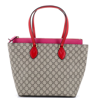 Gucci Linea A Zip Tote GG Coated Canvas and Leather Medium