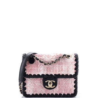 Chanel My Own Frame Flap Bag Quilted Tweed with Braided Calfskin Mini