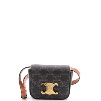 Celine Claude Shoulder Bag Triomphe Coated Canvas Mini