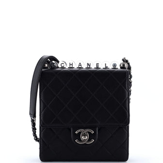 Chanel Chic Pearls Flap Bag Quilted Lambskin Mini