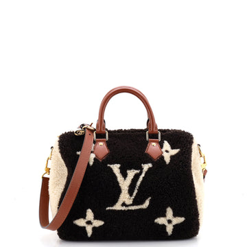 Louis Vuitton Speedy Bandouliere Bag Monogram Giant Teddy Fleece 25