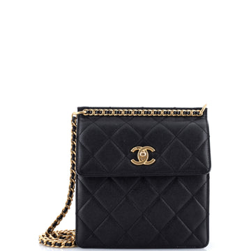 Chanel Top Chain CC Square Crossbody Bag Quilted Caviar Small