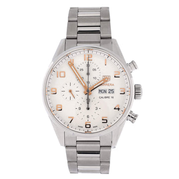 Tag Heuer Carrera Caliber 16 Chronograph Day-Date Automatic  Watch Stainless Steel 43
