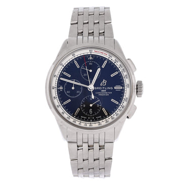 Breitling Premier Chronograph Watch Stainless Steel and Leather 42