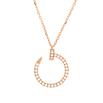 Cartier Juste un Clou Pendant Necklace 18K Rose Gold and Pave Diamonds