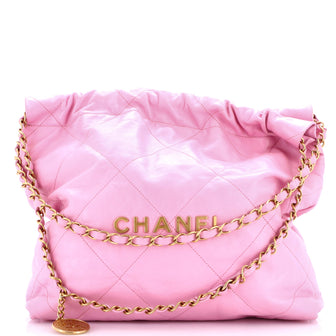 Chanel 22 Chain Hobo Quilted Calfskin Small