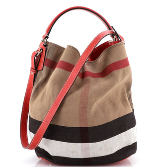 Burberry Ashby Bag House Check Canvas Medium