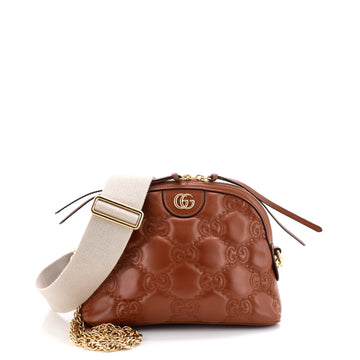 Gucci Dome Chain Zip Shoulder Bag GG Matelasse Leather Small