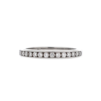 Tiffany & Co. Half Setting Wedding Band Ring Platinum with Diamonds 2mm