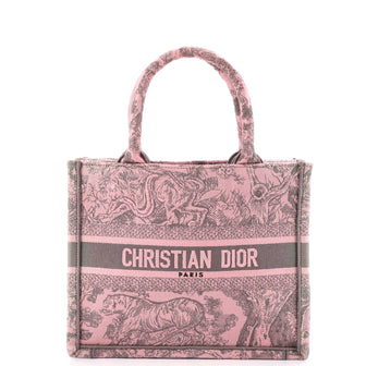 Christian Dior Book Tote Embroidered Canvas Small