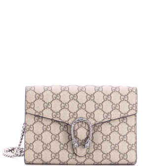 Gucci Dionysus Chain Wallet GG Coated Canvas Small