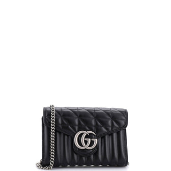 Gucci GG Marmont Chain Wallet Mixed Matelasse Leather Mini