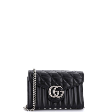 Gucci GG Marmont Chain Wallet Mixed Matelasse Leather Mini