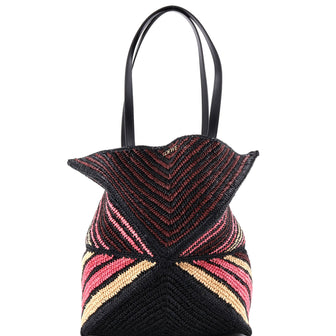 Loewe Puzzle Fold Tote Raffia Medium