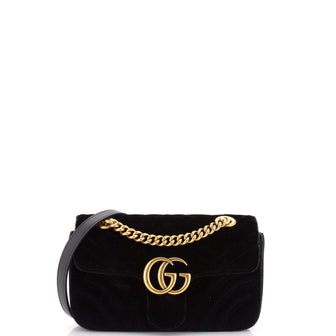 Gucci GG Marmont Flap Bag Matelasse Velvet Mini
