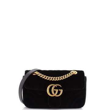 Gucci GG Marmont Flap Bag Matelasse Velvet Mini