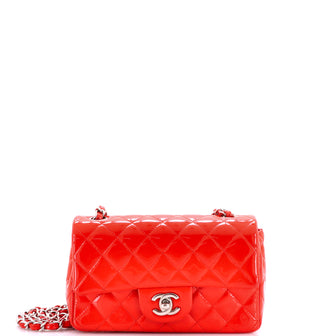 Chanel Classic Single Flap Bag Quilted Patent Mini