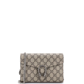 Gucci Dionysus Chain Wallet GG Coated Canvas Small