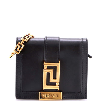 Versace Greca Goddess Wallet on Chain Leather Mini