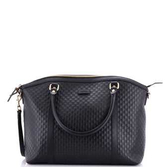 Gucci Britt Convertible Dome Satchel Microguccissima Leather Medium