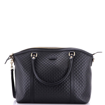 Gucci Britt Convertible Dome Satchel Microguccissima Leather Medium