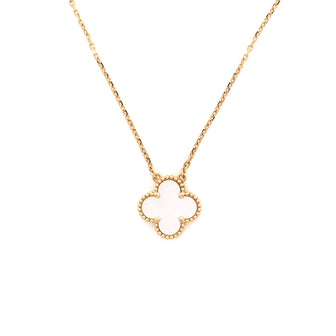 Van Cleef & Arpels Vintage Alhambra Pendant Necklace 18K Yellow Gold and Mother of Pearl