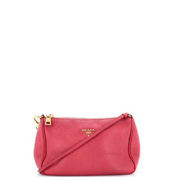 Prada Zip Shoulder Bag Vitello Daino Small