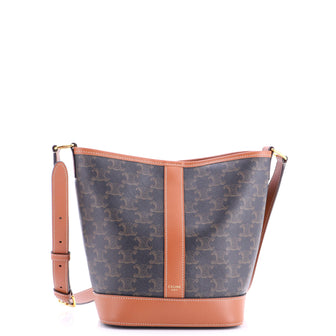 Celine Bucket Bag Triomphe Coated Canvas Small