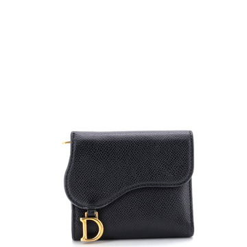 Christian Dior Saddle Lotus Wallet Leather Mini