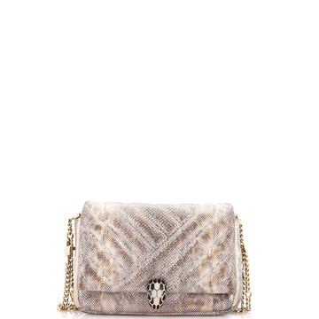 Bvlgari Serpenti Cabochon Shoulder Bag Diagonal Quilted Metallic Karung Small