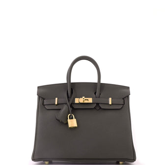 Hermes Birkin Handbag Green Togo with Gold Hardware 25