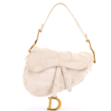 Christian Dior Saddle Handbag Camouflage Embroidered Canvas Medium