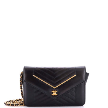 Chanel Reversed Wallet on Chain Chevron Lambskin