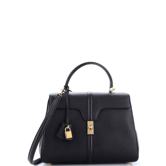 Celine 16 Top Handle Bag Grained Calfskin Medium