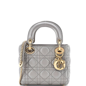 Christian Dior Lady Dior Chain Bag Cannage Quilt Lambskin Mini