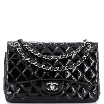 Chanel Classic Double Flap Bag Quilted Patent Jumbo