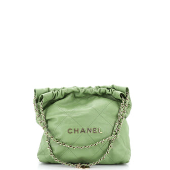 Chanel 22 Chain Hobo Quilted Caviar Small