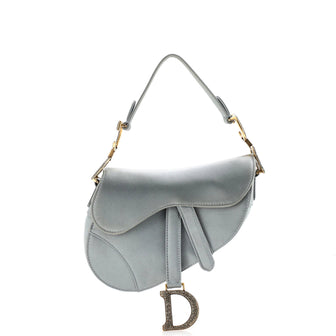 Christian Dior Saddle Handbag Satin with Crystals Mini
