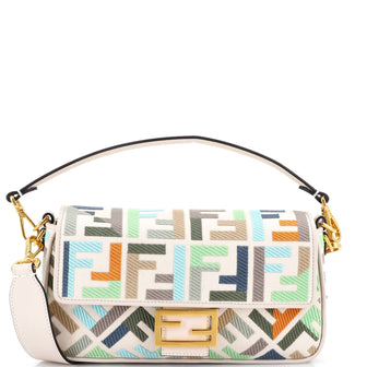 Fendi Baguette NM Bag Zucca Embroidered Canvas Medium