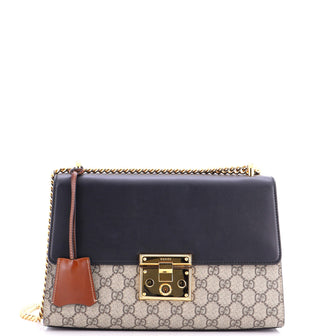 Gucci Padlock Shoulder Bag GG Coated Canvas and Leather Medium