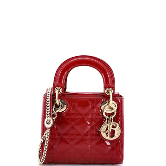 Christian Dior Lady Dior Chain Bag Cannage Quilt Patent Mini