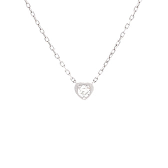 Cartier D'Amour Heart Pendant Necklace 18K White Gold with Diamond