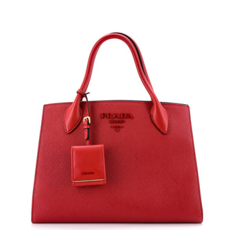 Prada Monochrome Tote Saffiano with City Calf Medium