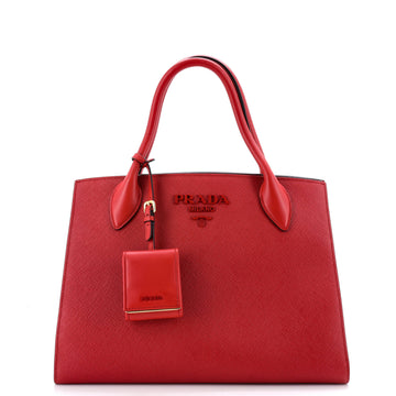 Prada Monochrome Tote Saffiano with City Calf Medium