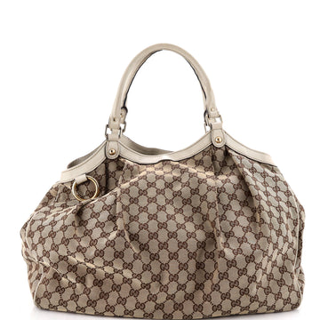 Gucci Sukey Tote GG Canvas with Leather Large
