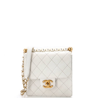 Chanel Chic Pearls Flap Bag Quilted Goatskin Mini