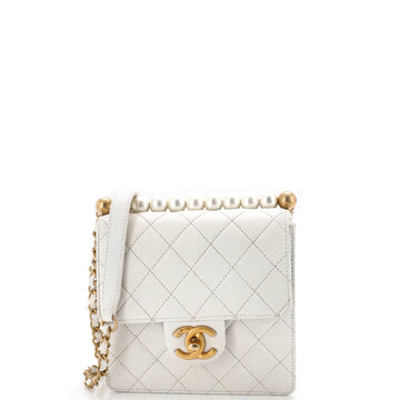Chanel Chic Pearls Flap Bag Quilted Goatskin Mini