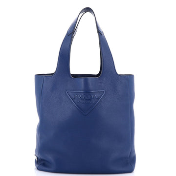 Prada Triangle Logo Open Tote Leather Large